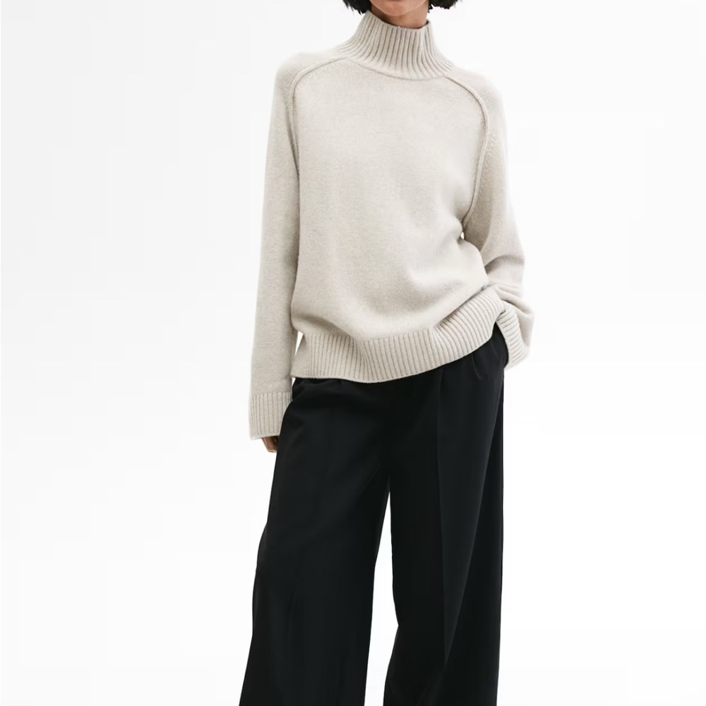 CASHMERE-BLEND MOCK TURTLENECK SWEATER